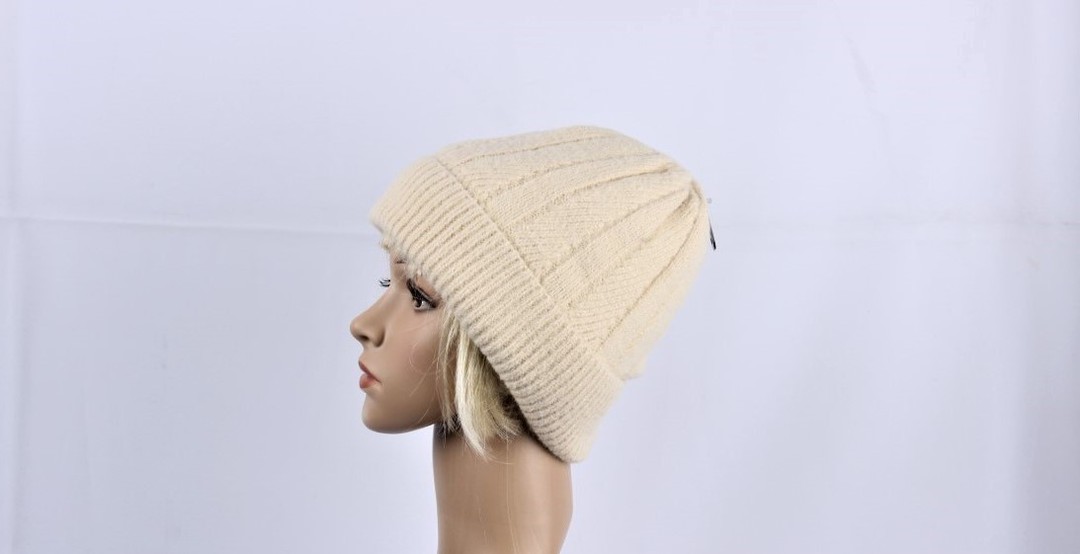 Head Start cashmere wide rib fleece lined beanie cream STYLE : HS4847CRM image 0